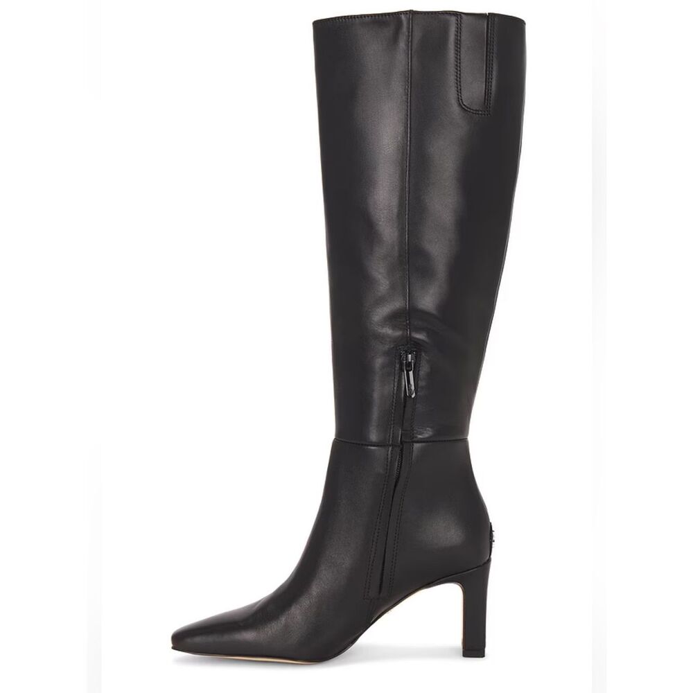 Revolve Sam Edelman Black Leather Sylvia Knee High Heel Boots Women’s 7.5 - Picture 2 of 9